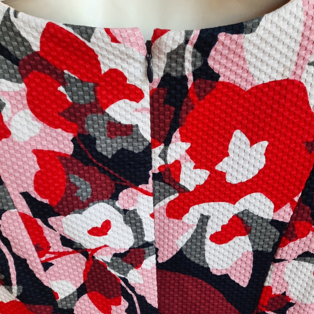 The Limited Red Pink Floral Fit & Flare Coctail Dress - Picture 3 of 10